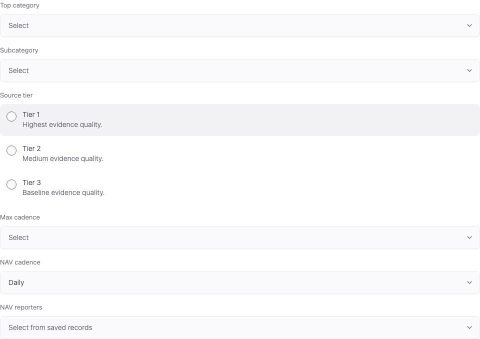 Maintain assets, oracles, and rates: actual product controls.
